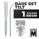 MAXERIO® 100 cm 1er Base-Set TILT Schraubfundamente inkl. Konsole (feuerverzinkt); Ø 60 x 2; M12