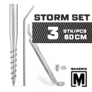 MAXERIO® 60 cm 3er Storm-Set (Sturmanker) Schraubfundament + Zubehör; Ø 60 x 2; M12