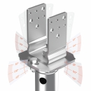 MAXERIO® 80 cm U-Set TILT Schraubfundamente inkl. Pfostenträger (U-Winkel - feuerverzinkt); Ø 60 x 2; M12