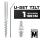 MAXERIO® 100 cm 1er U-Set TILT Schraubfundamente inkl. 8 cm Pfostenträger (U-Winkel - feuerverzinkt); Ø 60 x 2; M12