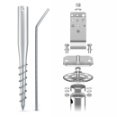 MAXERIO® 100 cm 3er U-Set TILT Schraubfundamente inkl. 8 cm Pfostenträger (U-Winkel - feuerverzinkt); Ø 60 x 2; M12