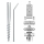 MAXERIO® 100 cm 3er U-Set TILT Schraubfundamente inkl. 8 cm Pfostenträger (U-Winkel - feuerverzinkt); Ø 60 x 2; M12
