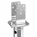 MAXERIO® 100 cm 3er U-Set TILT Schraubfundamente inkl. 9 cm Pfostenträger (U-Winkel - feuerverzinkt); Ø 60 x 2; M12