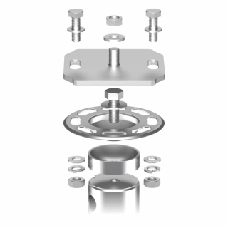 MAXERIO® Adapterplatten-Set TILT M12 - feuerverzinkt - für Core Schraubfundament Ø 60 x 2; M12